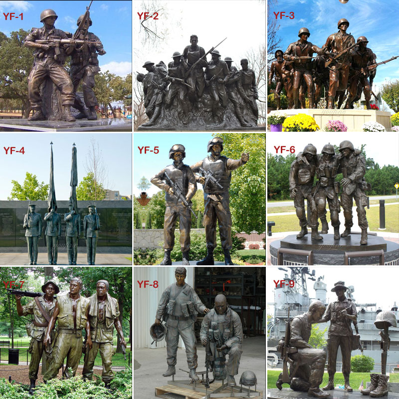 Bronze casting massive military figures statues design