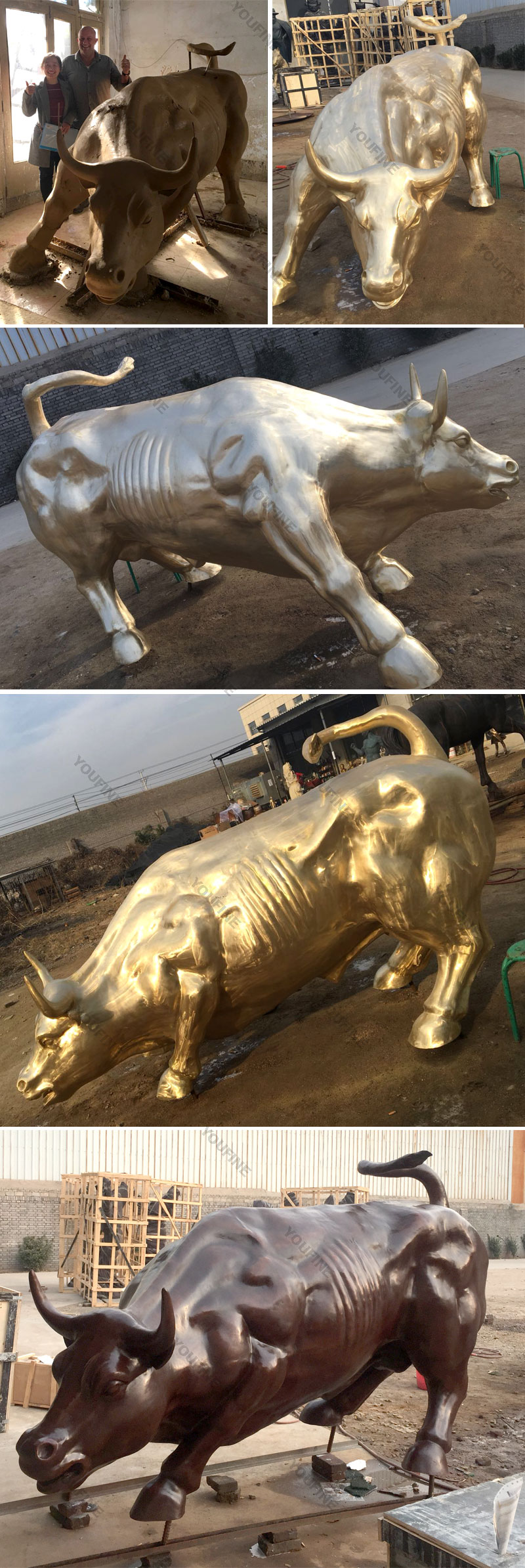 bronze casting art wall street bull statues for sale