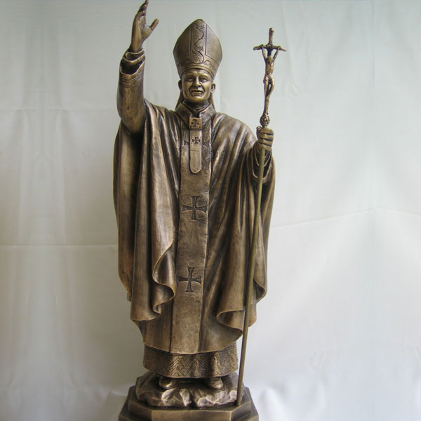 Custom metal brass pope religious statues for church interior decor