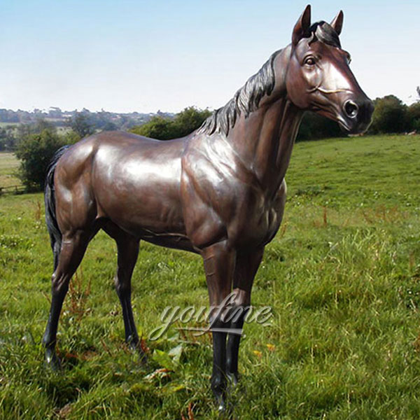 Life size bronze horse casting art sculptures garden for sale