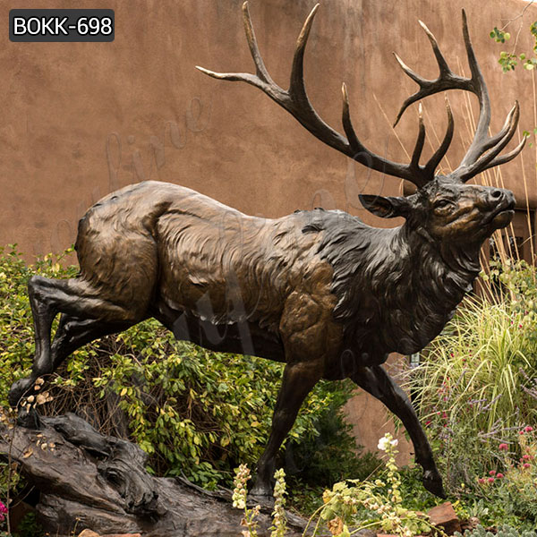 Outdoor Life size bronze elk deer statue for garden or home decoration–BOKK-698