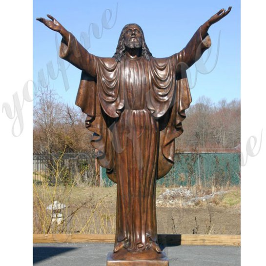 Life Size Christ Sculpture Sacred Heart Of Jesus Bronze Statue with Hands Open BOKK-647