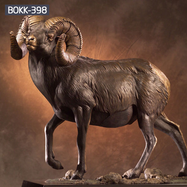 Life Size Animal Statues Bronze Bighorn Sheep Sculpture for Sale  BOKK-398