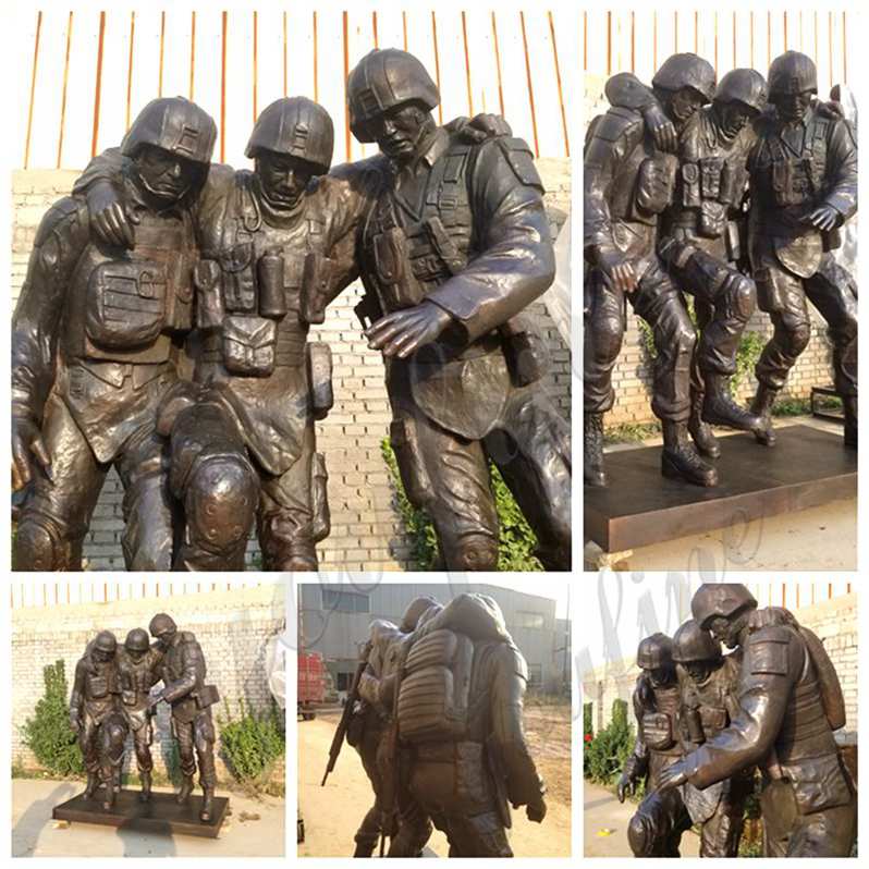bronze outdoor military sculpture
