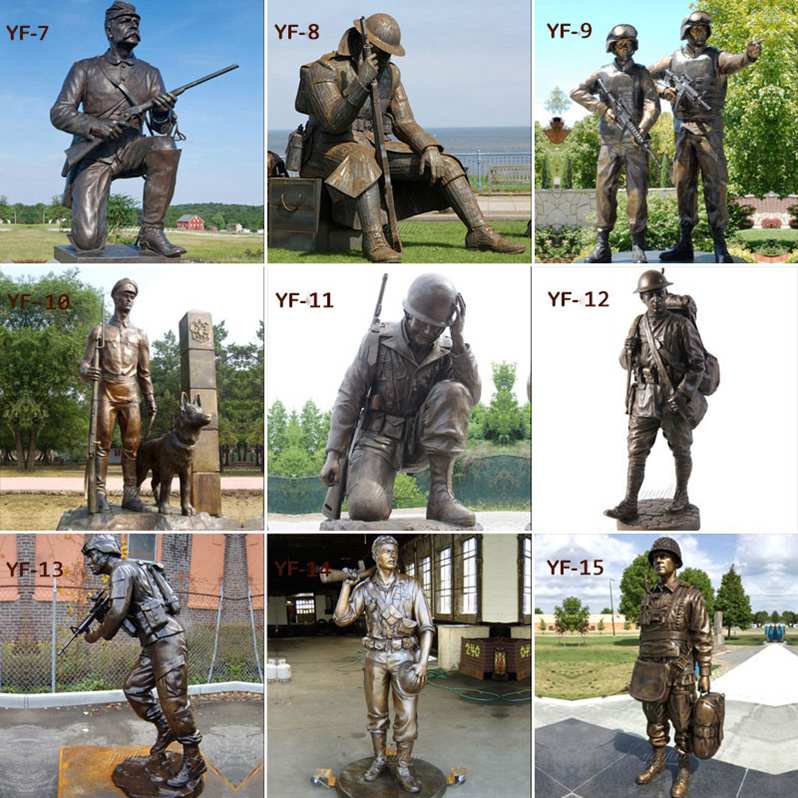 bronze outdoor military statue