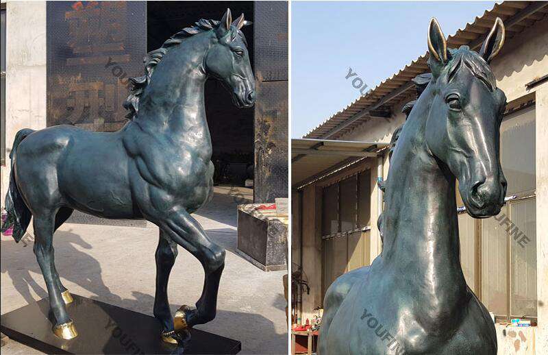 Fine Cast Bronze Horse Sculpture for Garden Decor