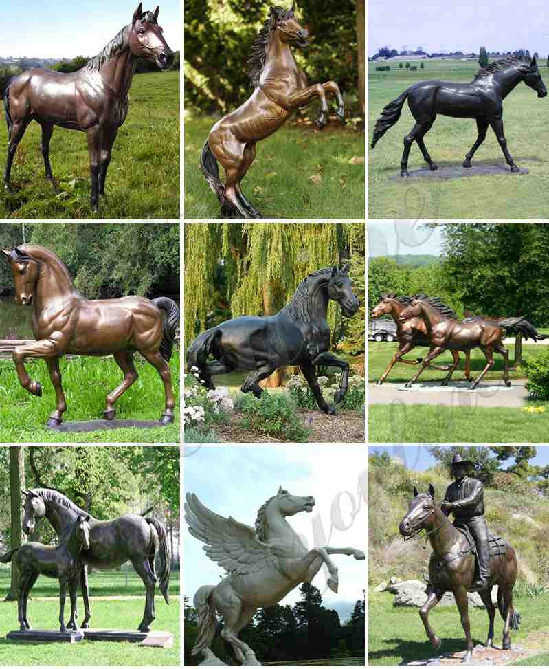 Bronze Horseman Statue Sculpture for Outdoor Garden Decor BOKK-214