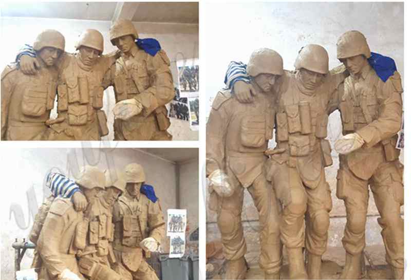 Bronze Army Soldier Garden Statue for Outdoor Decor