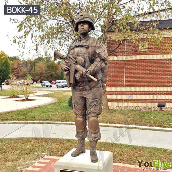 Life Size High Quality Custom Made Bronze Military Statue Sculpture for sale BOKK-45