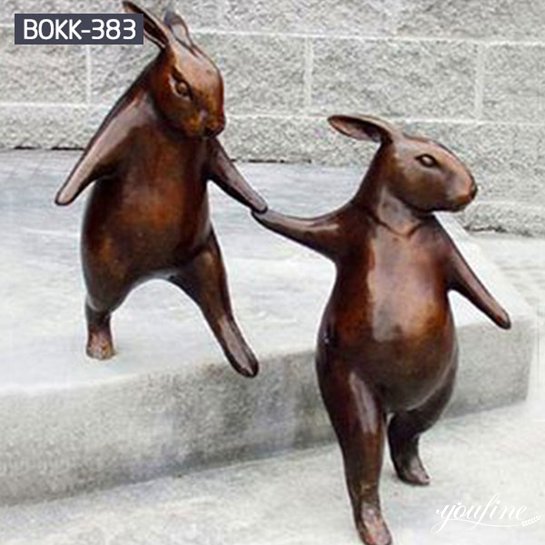 Outdoor Bronze Rabbit Statue Park Decor for Sale BOKK-383
