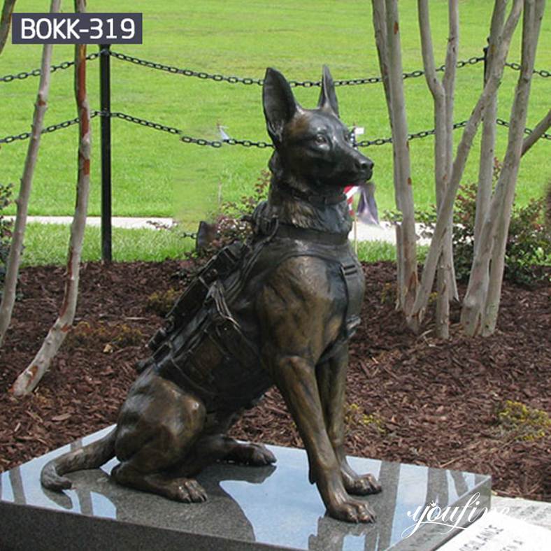 Bronze German Shepherd Statue Army Dog Factory Supply BOKK-319