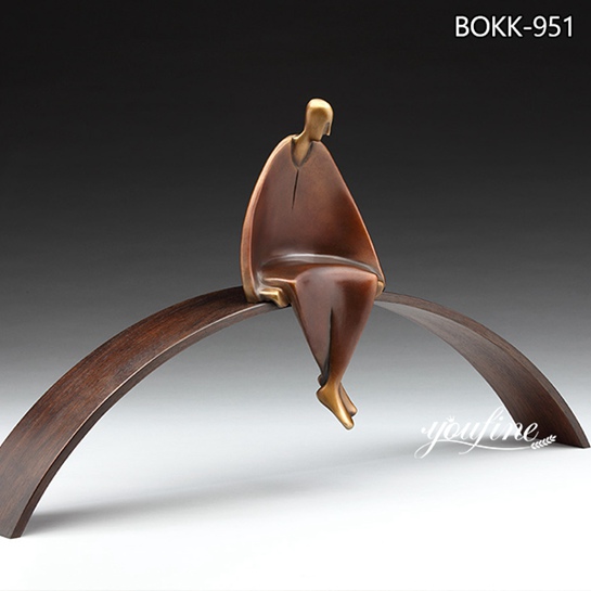 Custom Abstract Bronze Meditation Statue Resort Decor for Sale BOKK-951