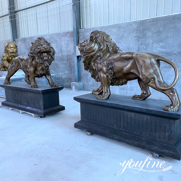 Bronze Lion Statue Details