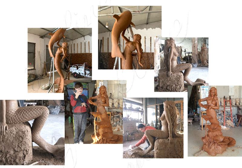 clay molds of bronze mermaid statue-YouFine Sculpture