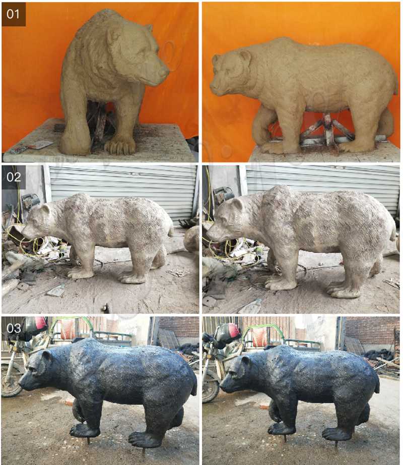 clay molds of grizzly bear sculpture-YouFine Sculpture