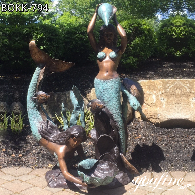 Large Beautiful Bronze Mermaid Statue Outdoor Decor for Sale BOKK-794