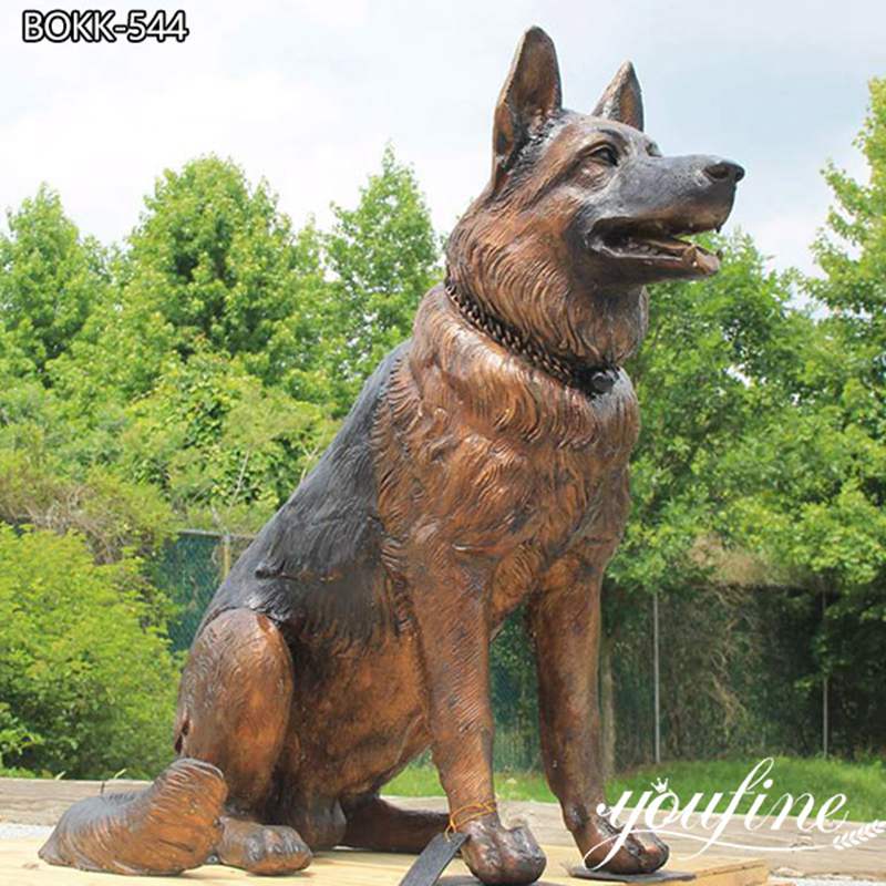 Life Size Custom Made Bronze German Shepherd Statue for Sale BOKK-544