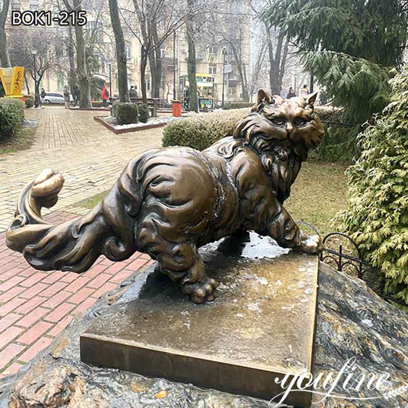 Big Realistic Bronze Cat Statues Garden Decor for Sale BOK1-215