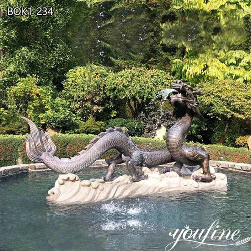 Outdoor Large Bronze Chinese Dragon Statue for Sale BOK1-234