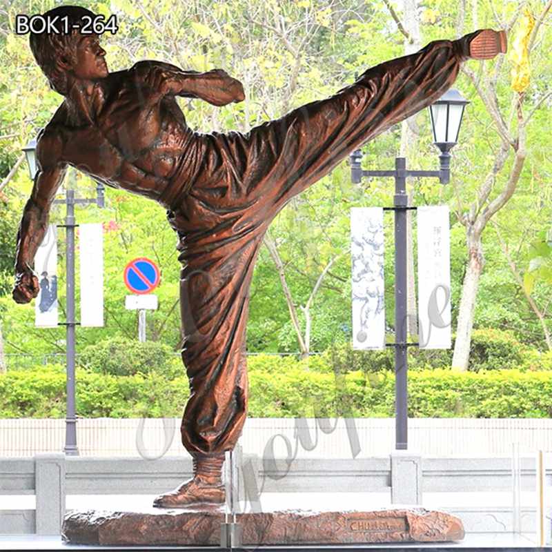 Bronze Martial Arts Master Bruce Lee Statue Outdoor Decor for Sale BOK1-264