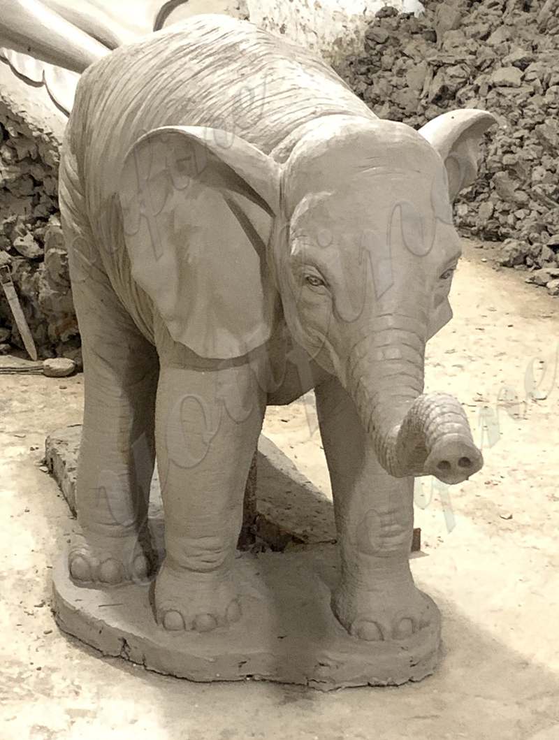 clay molds of bronze elephant garden statue-YouFine Sculpture