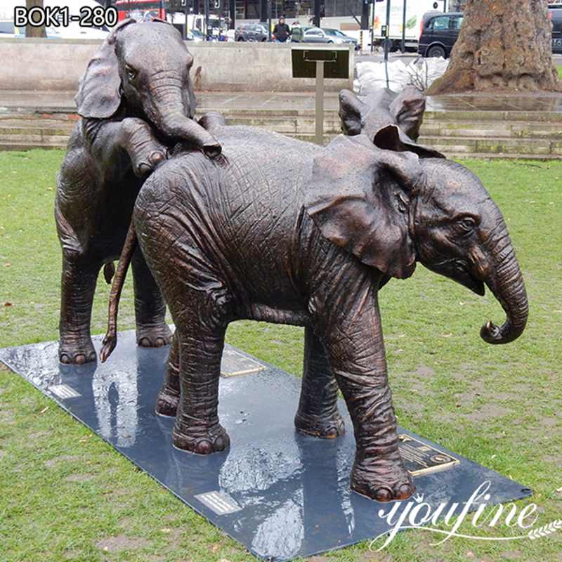 Large Bronze Casting Elephant Statues Outdoor Decor for Sale BOK1-280