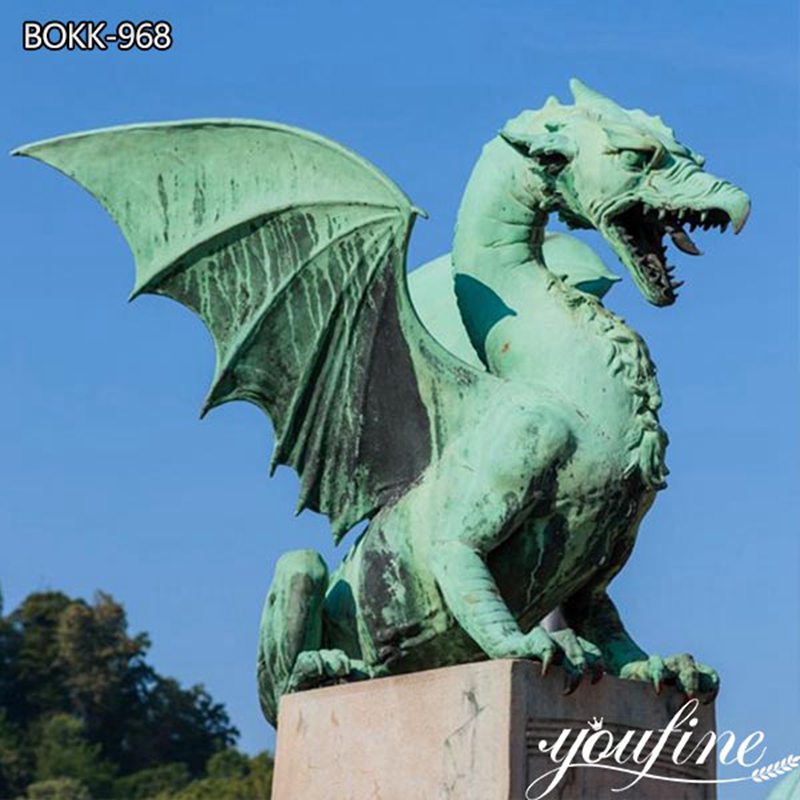 Large Bronze Western Dragon Statues Outdoor Decor for Sale BOKK-968
