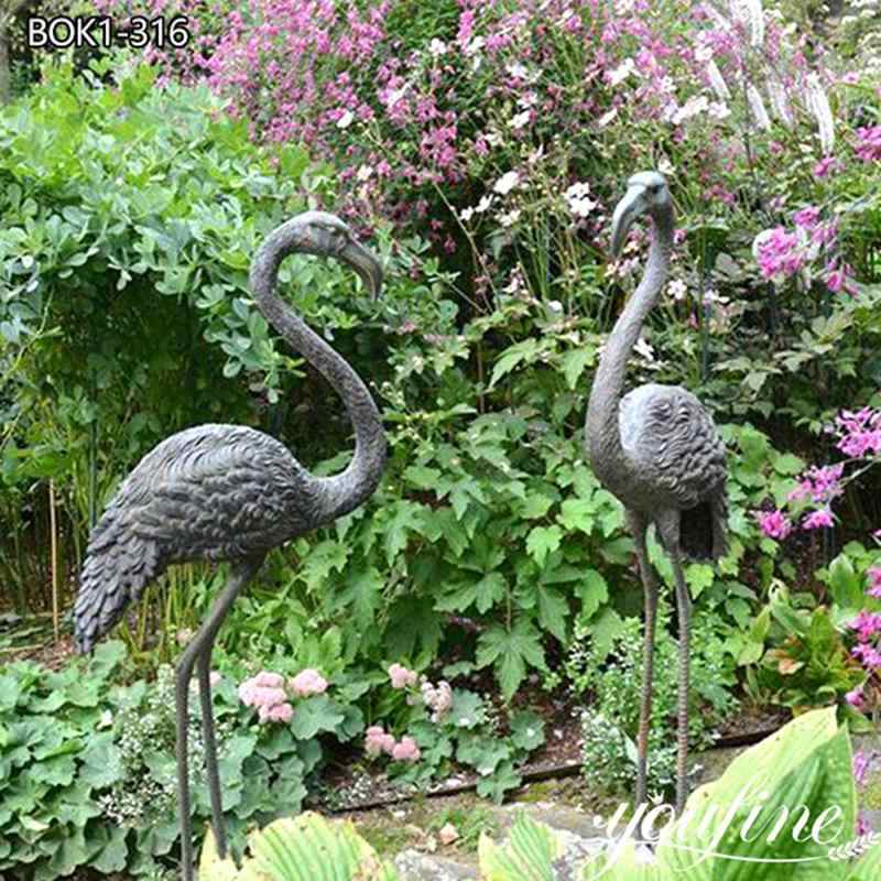 Realistic Bronze Flamingo Statues for Garden Factory Supplier BOK1-316