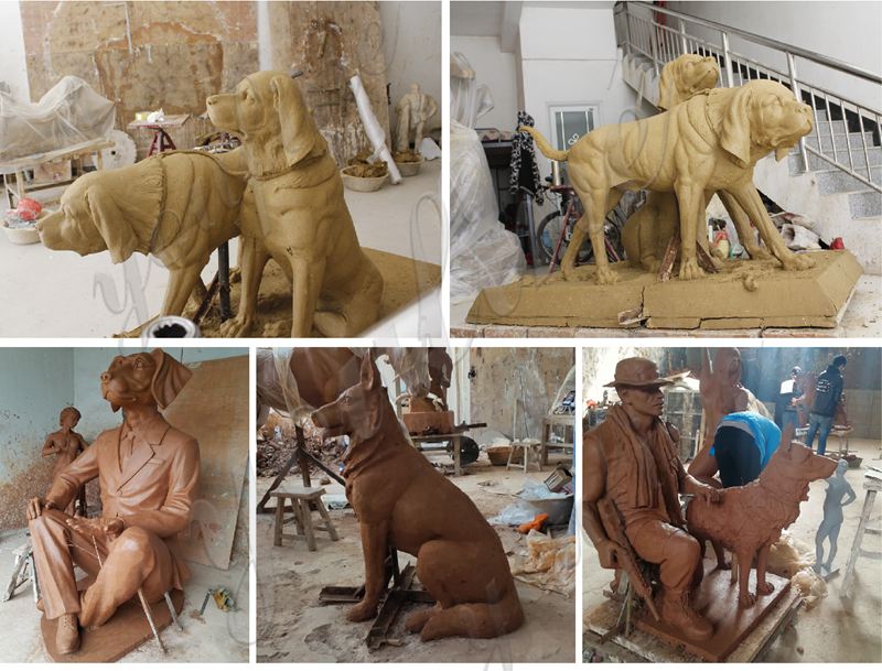 clay molds for the life size dog statues for sale-YouFine Sculpture