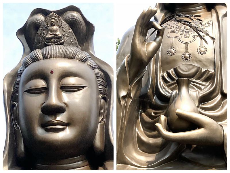 details show for the bronze Guanyin statue-YouFine Sculpture