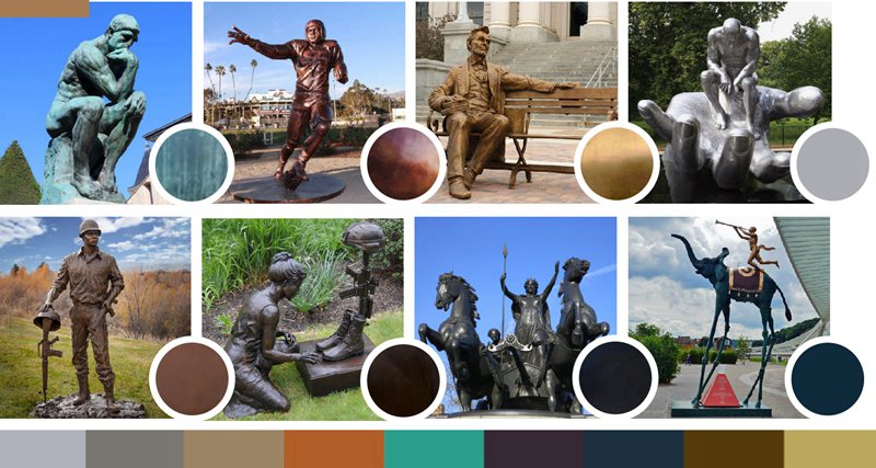 more color choices for bronze military statues