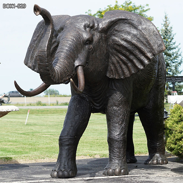 Outdoor Real-Size Bronze Elephant Sculpture Garden Decor