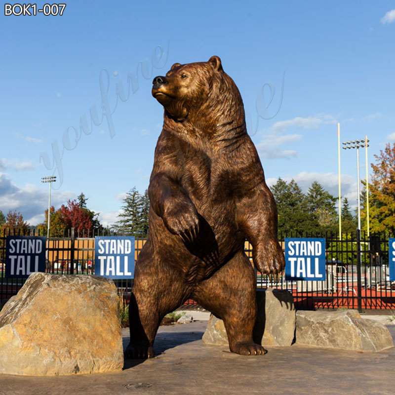 Large Bronze Bear Sculpture for Sale Outdoor Campus Decor BOK1-007