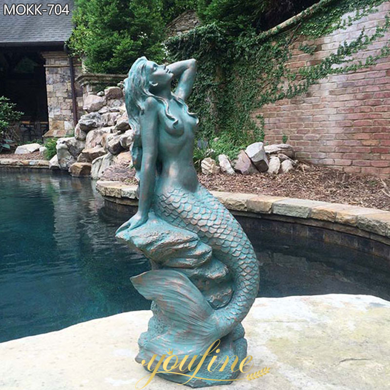 Life-Size Bronze Mermaid Pool Statue Decoration for Sale BOKK-704