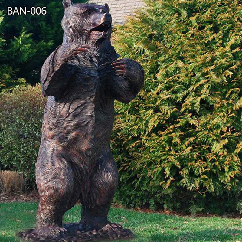 Life-Size Outdoor Bronze Bear Statue for Sale