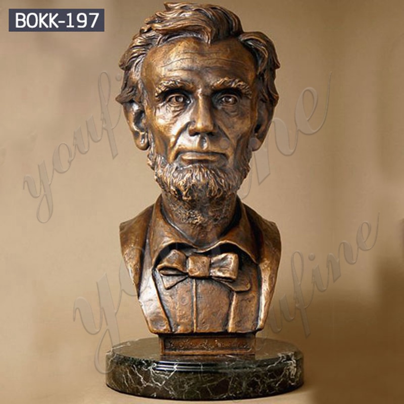Custom Vintage Bronze Abraham Lincoln Bust Statue for Sale