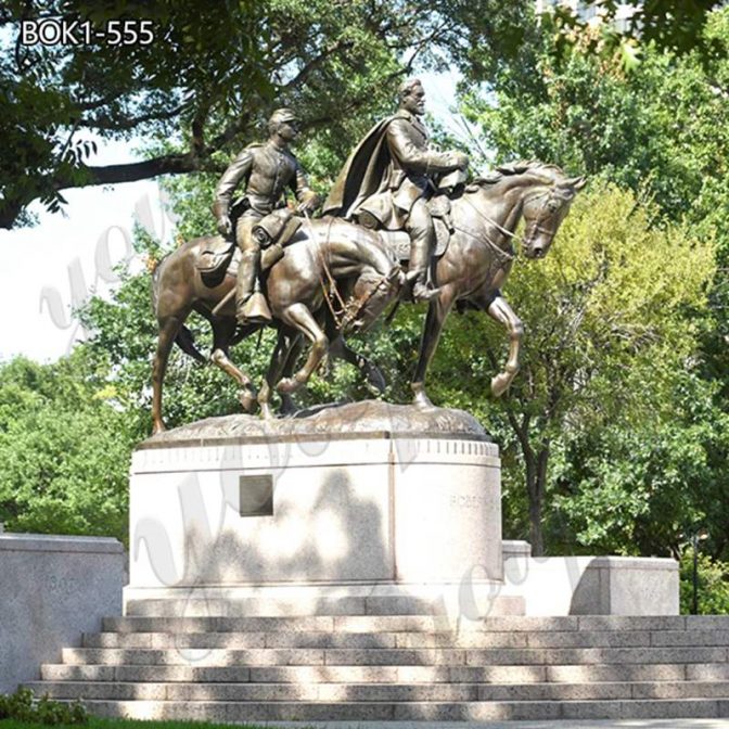 bronze horse and rider statue