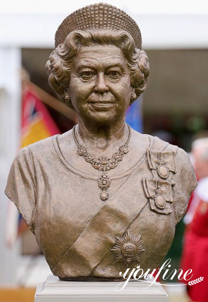bronze bust of queen elizabeth II
