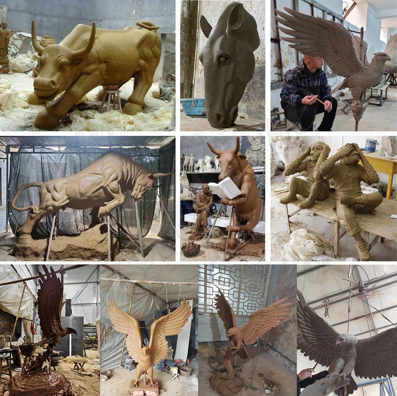 Various Bronze Animal Clay Models