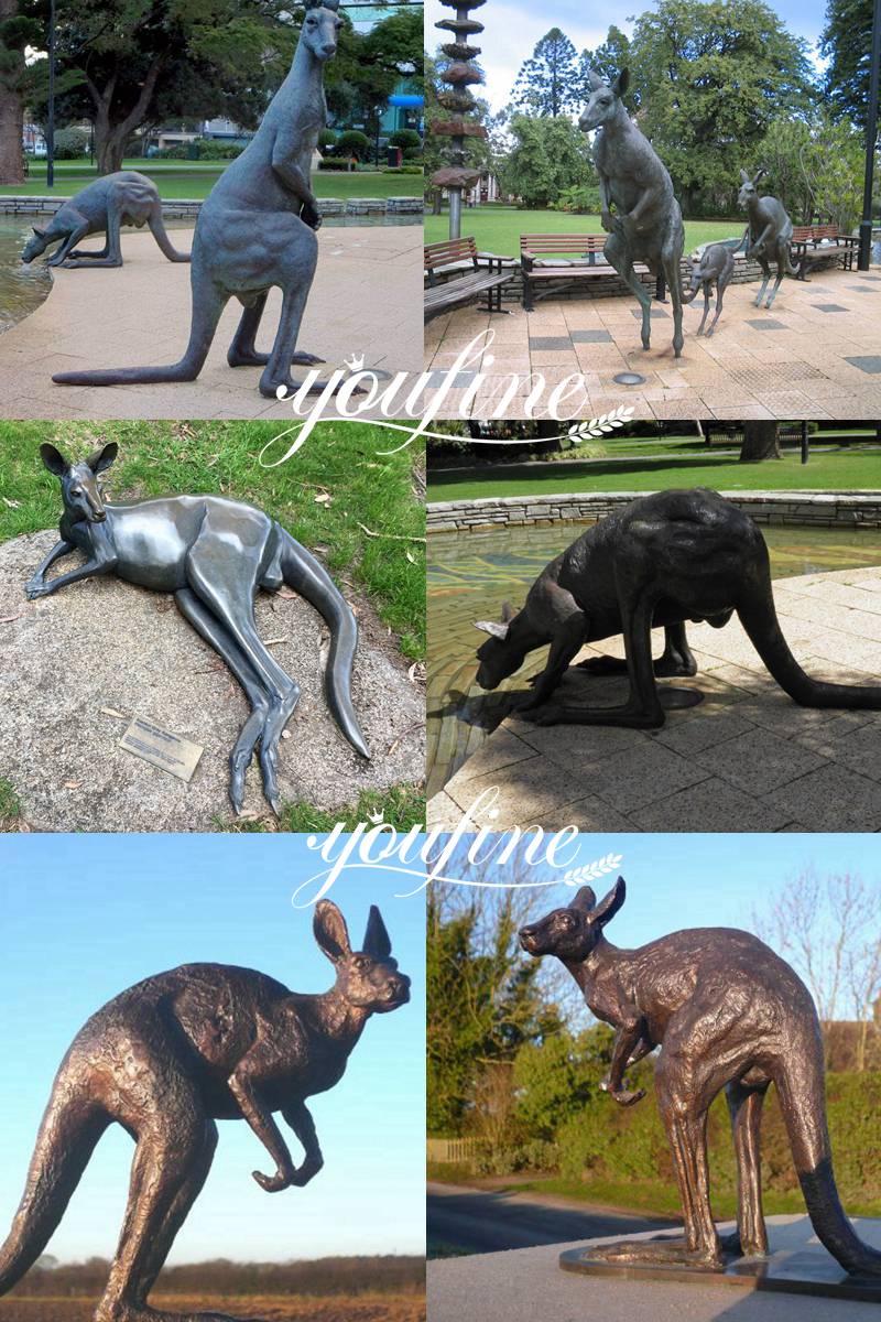 Various Bronze Kangaroo Statues
