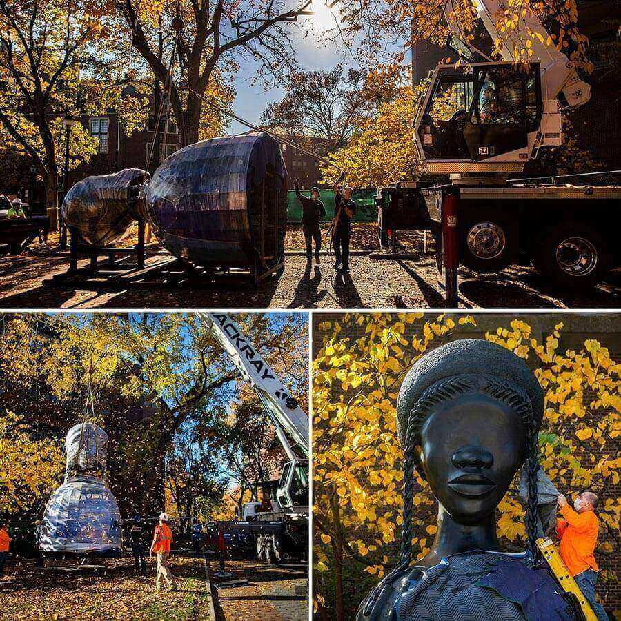 the installation process of your bronze statue